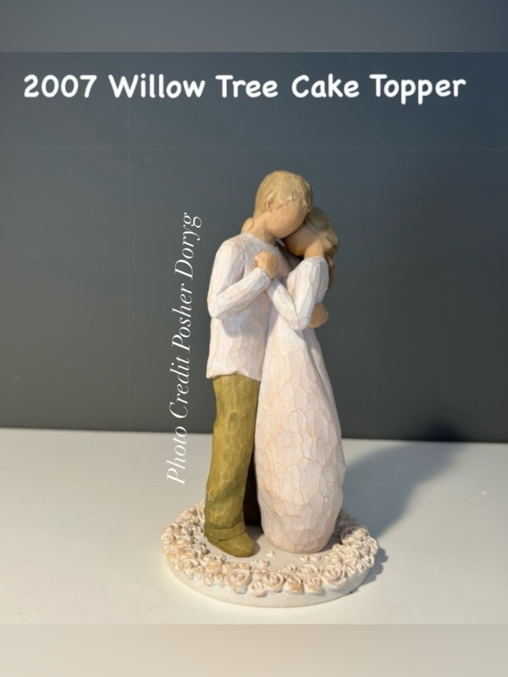 Willow Tree Embrace Cake Topper - Cream & Olive